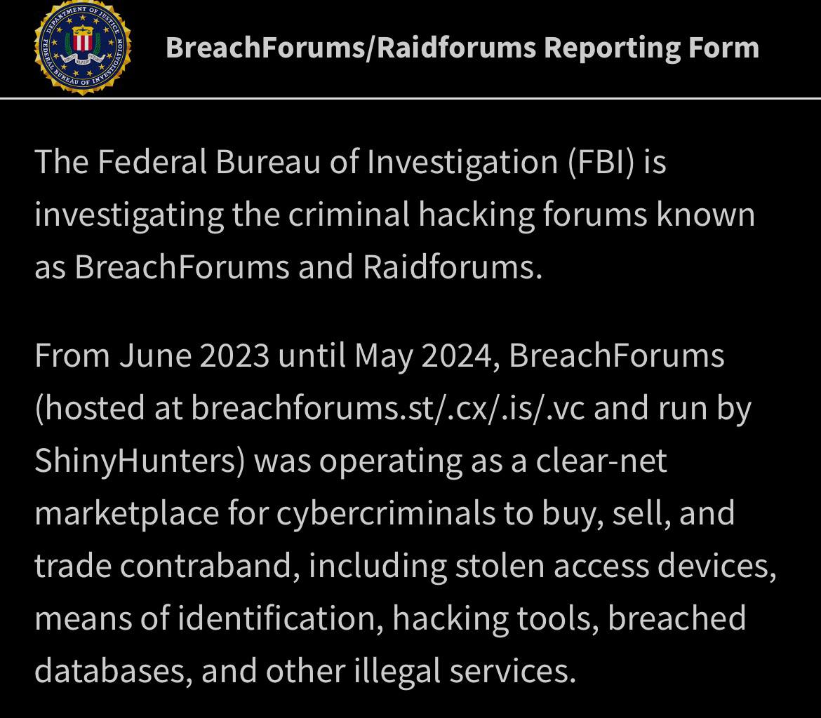 FBI Seizure Page